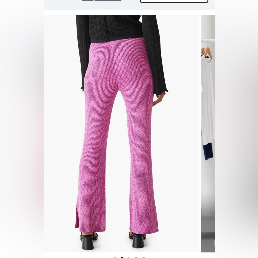 Rib Knit Split Hem Pull-On Pants - image 2